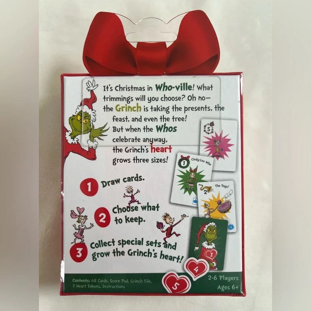Dr. Seuss Grinch Grow Your Heart! Card Game New‎ Sealed Family Game
